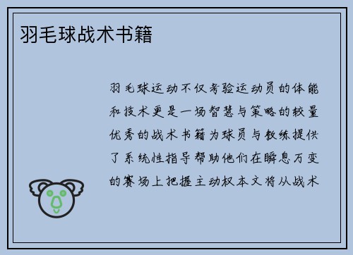 羽毛球战术书籍